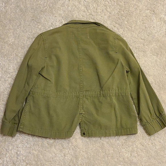 Army Green Cropped Demin Jacket - Picture 2 of 3